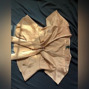 Silk Cropped Blouse, Light Brown 🧸 Purchased from Target 🎯 Size Extra Small!